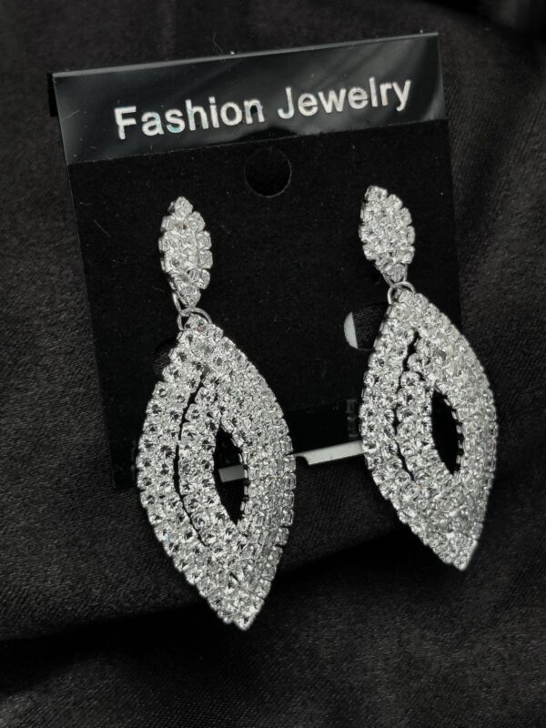 Imported Earrings In Multiple Design | Tarnish-free Diamond-shape, Heart Fringe, Long Heart Fringe, Radiant, Diamond Cascade Design Earrings| Luxury Look Artificial Earrings | Girls Earrings | Women Earrings ( Silver )