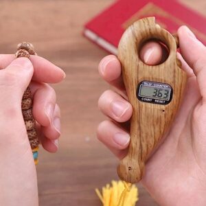 Digital Counter With Qibla Compass And Rotating Prayer Beads Portable Finger Tasbeeh Japa (random Color)