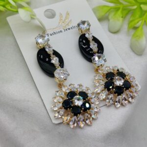 Imported Radiant Luxe Crystal Bloom Earrings – Elegance Redefined – Nickel-free